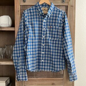 💖BUY2 for $15💖Hollister Checkered Plaid Button Down Longsleeve Shirt size XL